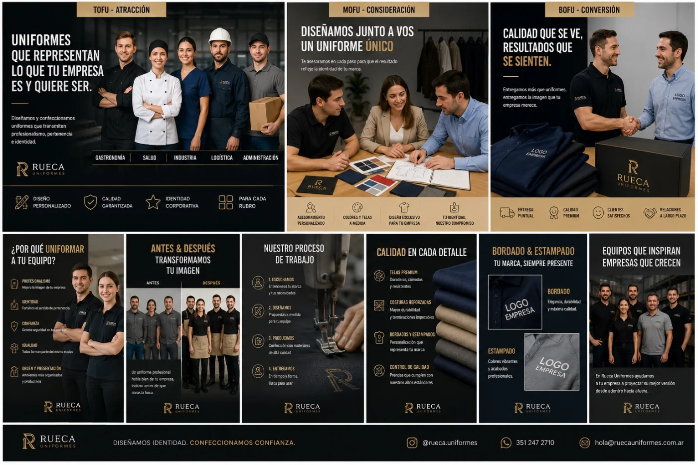 Las piezas de campaña de Rueca Uniformes.