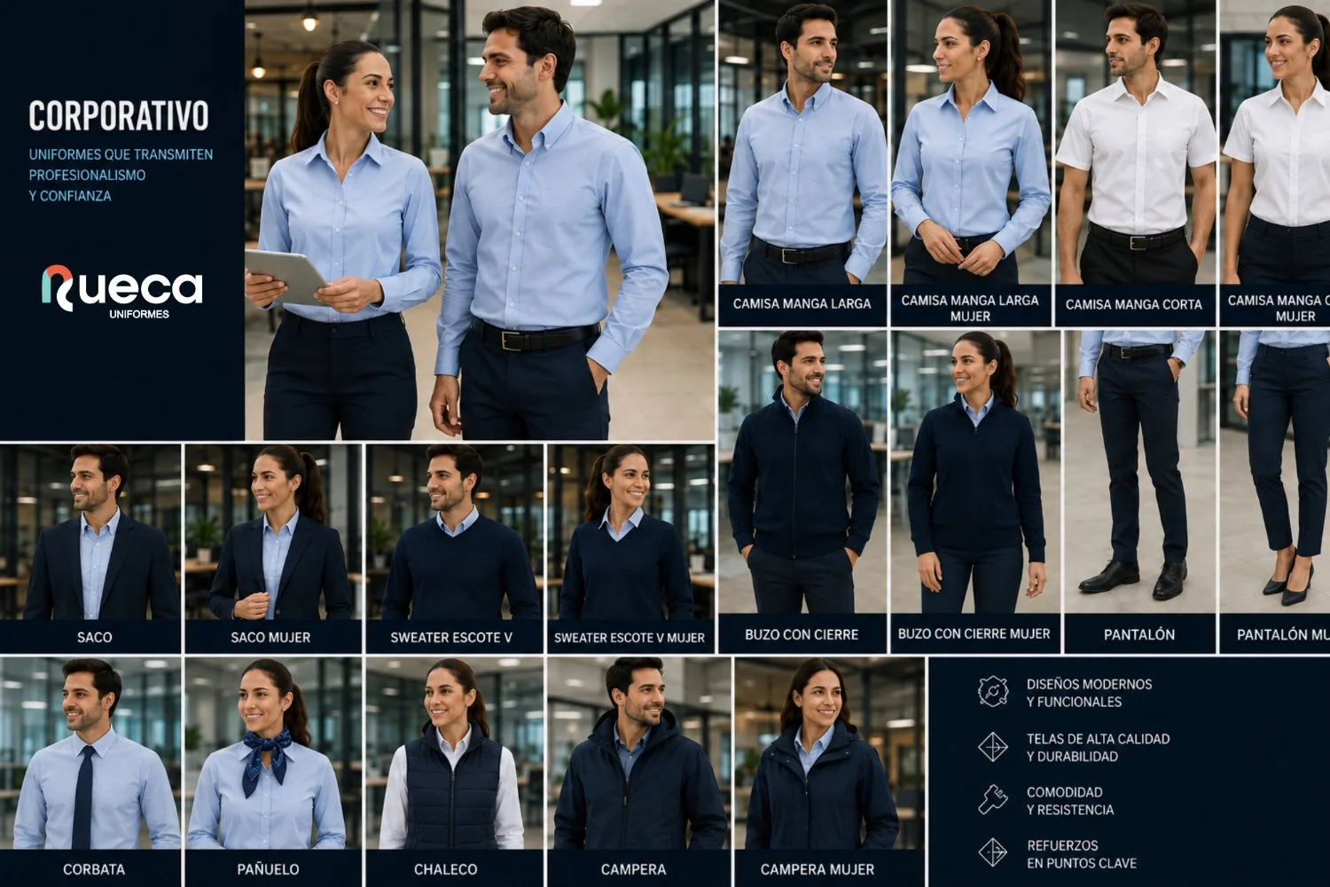 Lámina de uniformes para corporativo