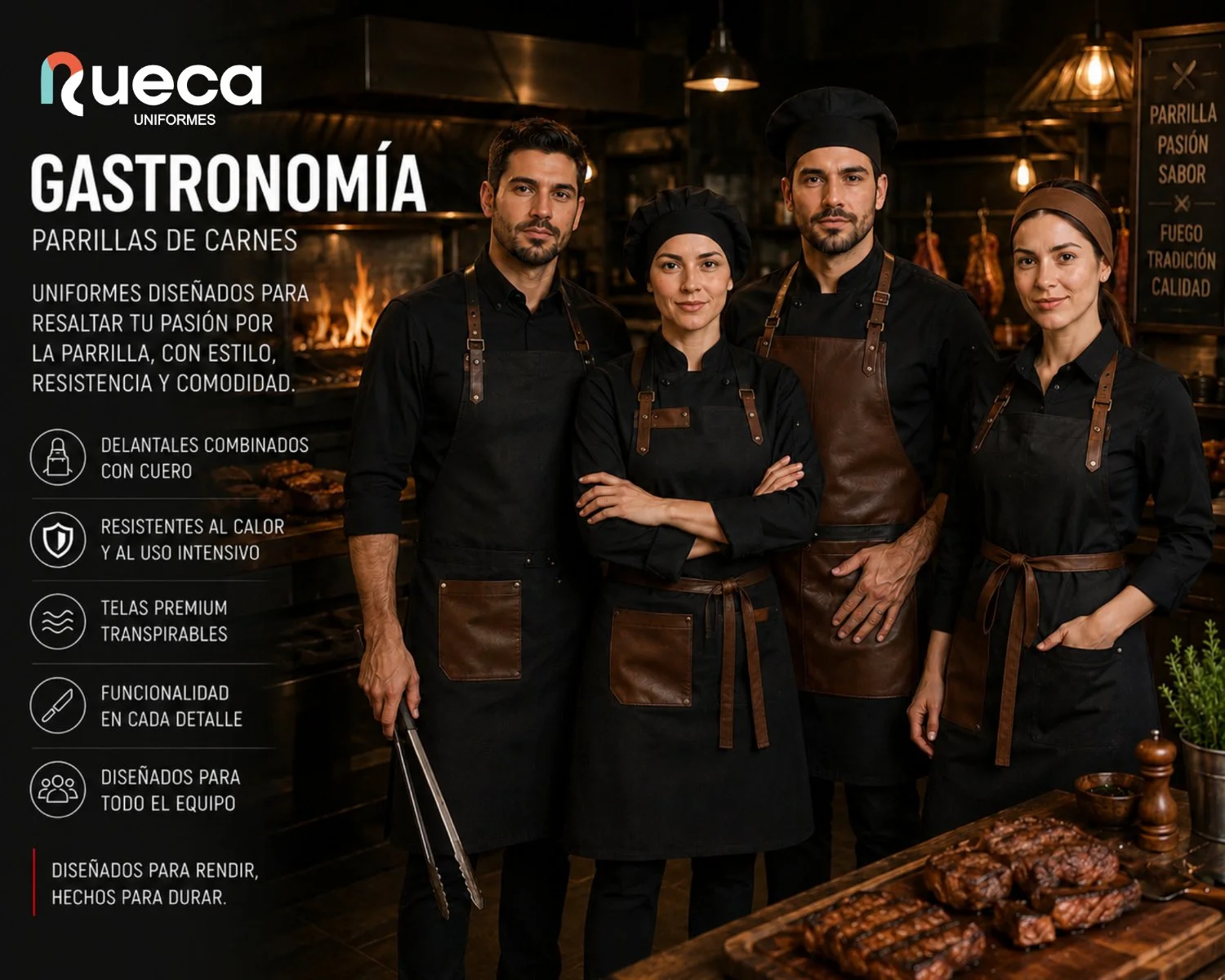 Lámina de uniformes para gastronomía