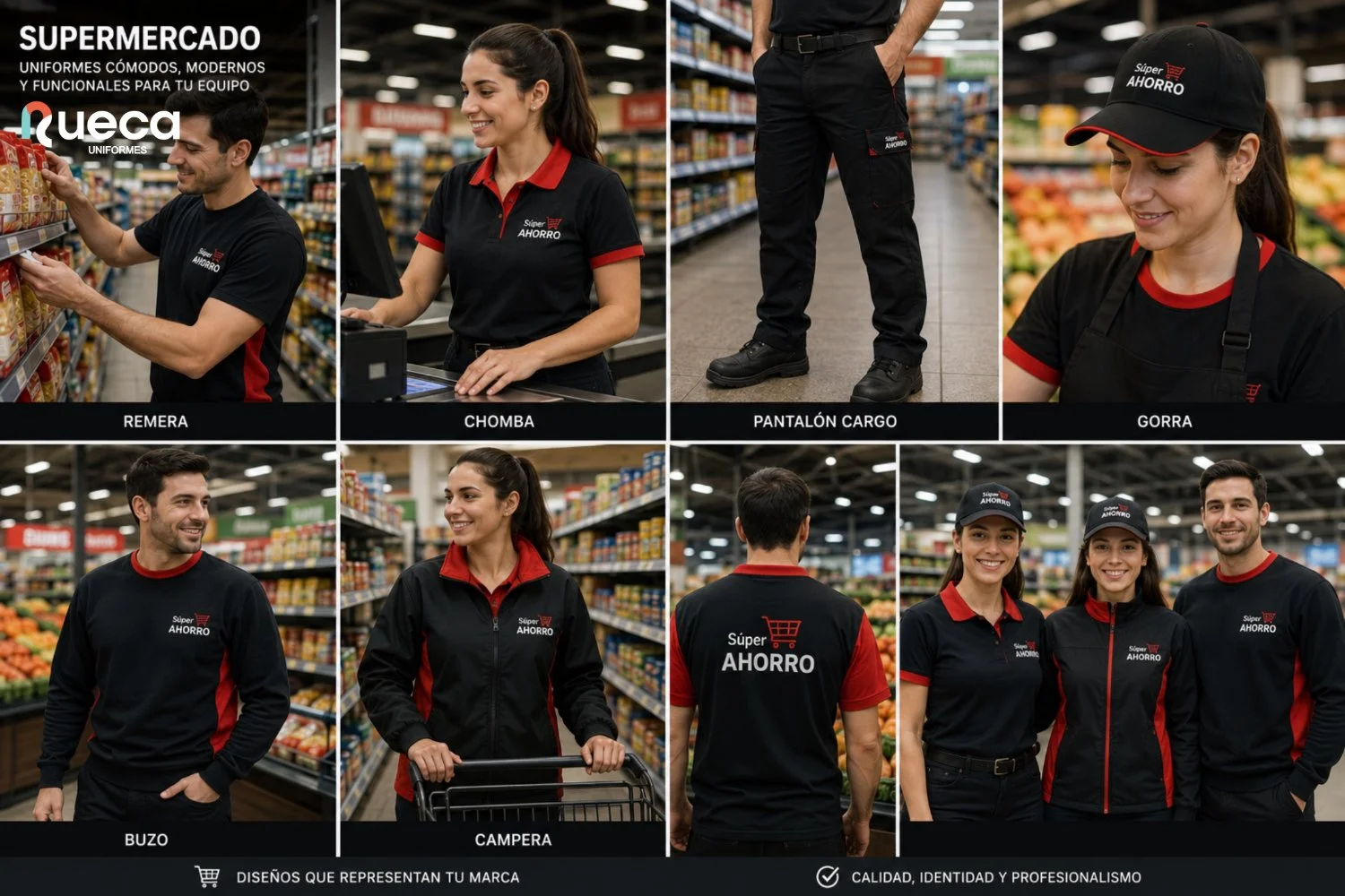 Lámina de uniformes para supermercado